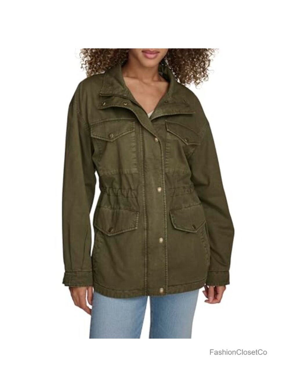 Stand Collar Military Jacket Cotton Canvas 4-Pocket